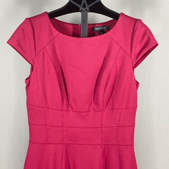 NEW White House Black Market Dress Womens 6 red pencil cocktail sheath classic - Picture 2 of 10